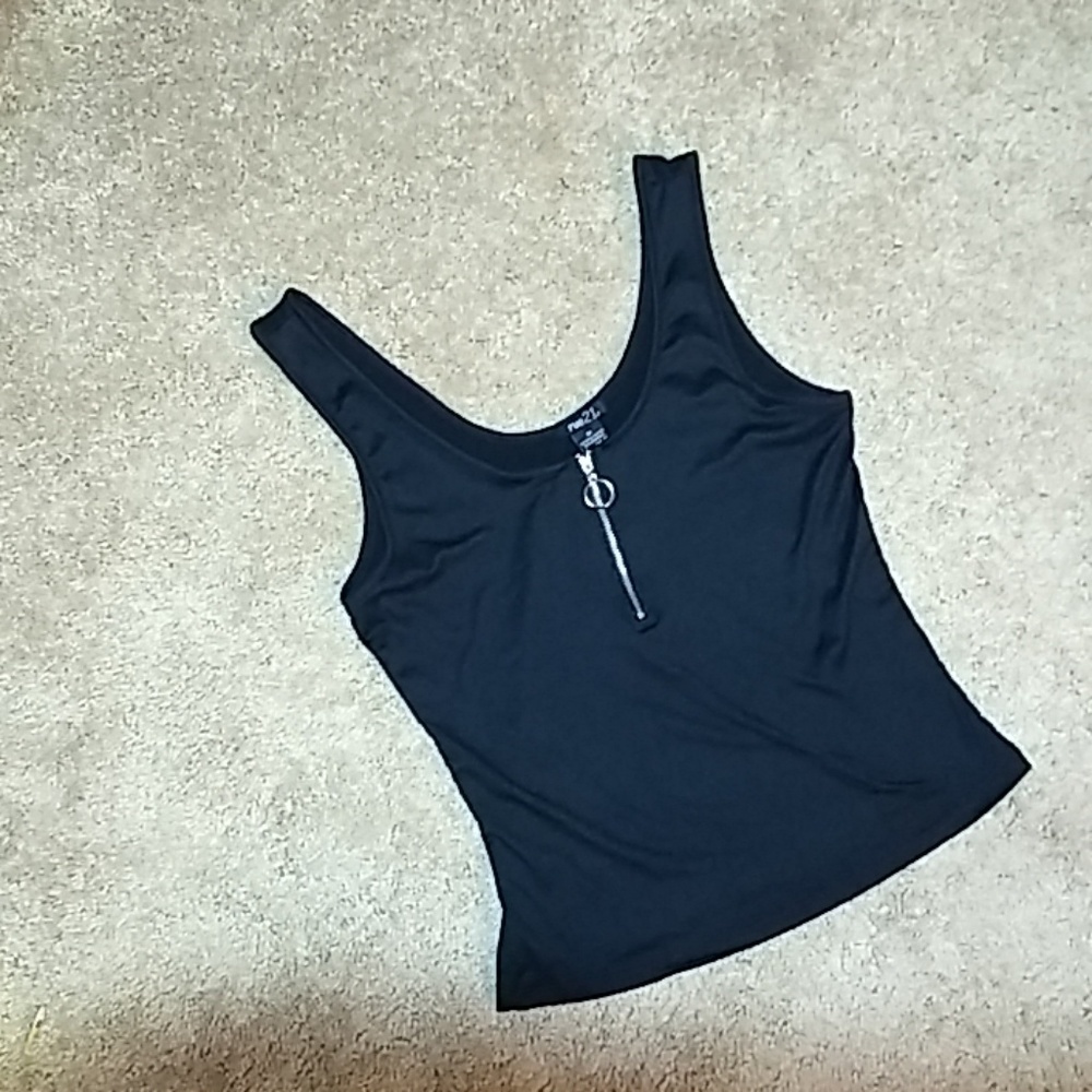 Rue21 tank top with zipper detail.